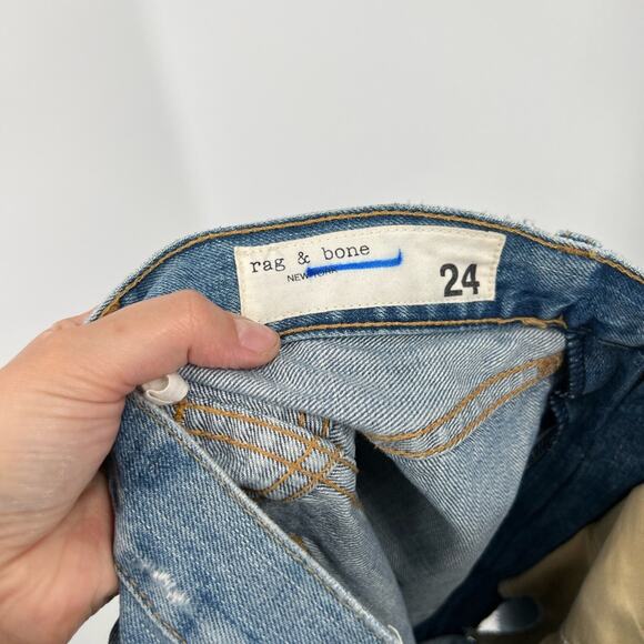 Rag & Bone Maya High Rise Denim Shorts in Medland Side Zippers - Picture 6 of 7